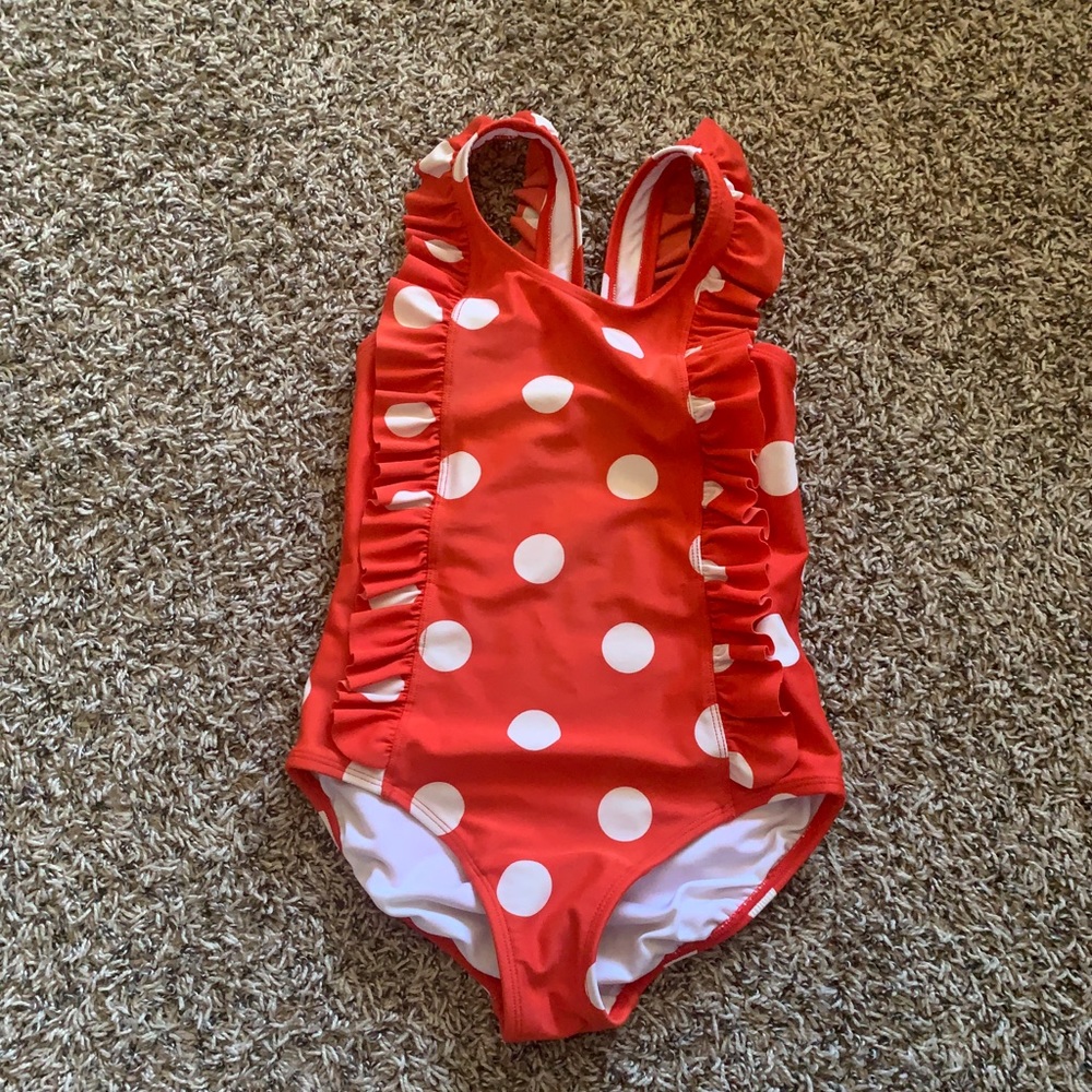 Hanna Andersson Red Polka Dot Swimsuit